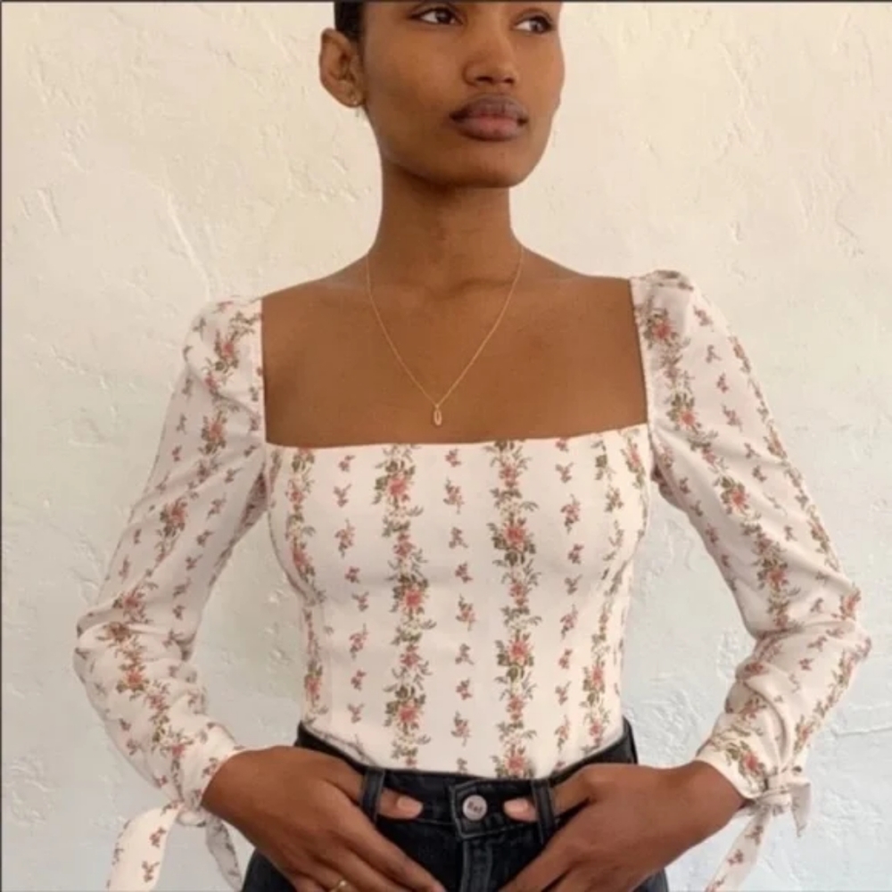 NWT Reformation Ariana Floral Blouse / Top / Shirt in Poppyseed Size 6